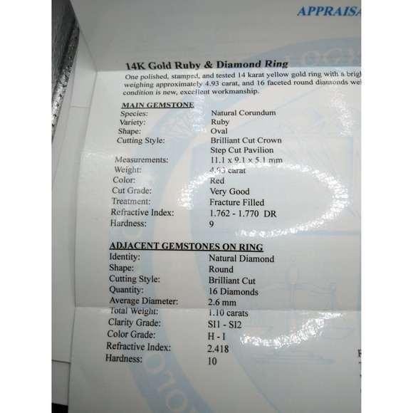 14kt Yellow Gold Ruby Dimond Ring (Round prongs) - Picture 4 of 6